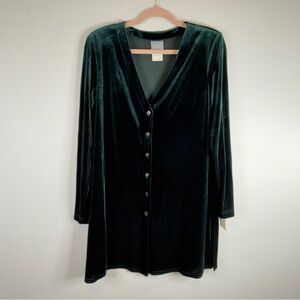 Vintage 90s Rabbit Rabbit Designs Dark Green Velvet - 12M NWT